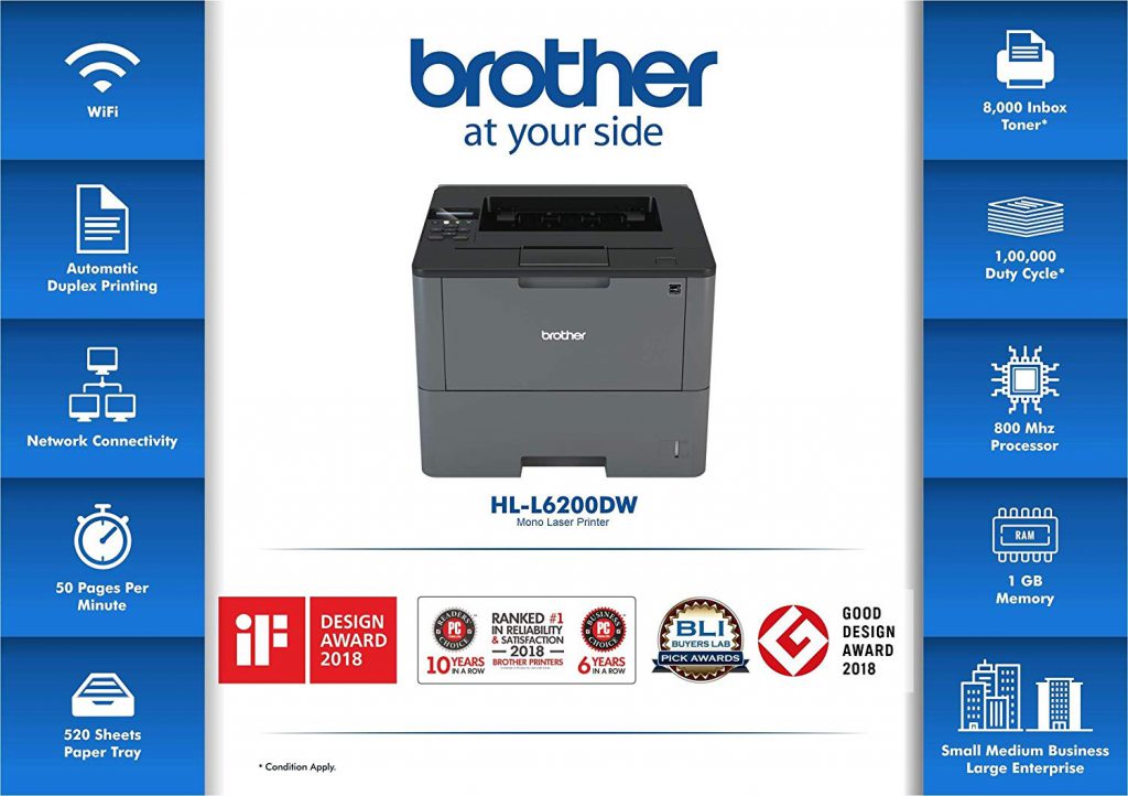 Brother HLL6200DW Monochrome Laser Printer Printers India