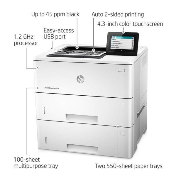 HP LaserJet Enterprise M506x Printer - Image 2
