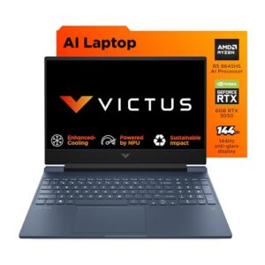 HP Victus, AMD Ryzen 5 8645HS, 6GB RTX 3050 Gaming Laptop (16GB DDR5, 512GB SSD),144Hz,300 nits,IPS, 15.6''/39.6cm, FHD, Win11, Office 24, Blue, 2,29kg, Backlit Kb,HD Camera, fb3012AX