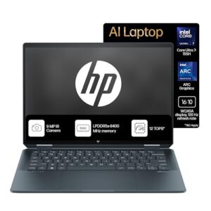 HP Spectre x360, Intel Evo Core Ultra 7 155H, Built-in AI, 16-inch (40.6 cm), WQXGA 400 nits 120Hz, 16GB LPDDR5x, Touch, 1TB SSD, FPR, 9MP IR Camera, Backlit KB (Win 11, Black, 2.07 kg), aa0015TU