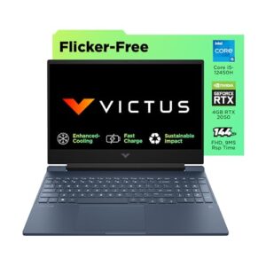 HP Victus Gaming Laptop, 12th Gen Intel Core i5-12450H, 4GB RTX 2050 GPU, 15.6-inch (39.6 cm), 50W TGP, FHD, IPS, 144Hz, 16GB DDR4, 1TB SSD, Backlit KB, B&O (MSO, Blue, 2.37 kg), fa1145TX
