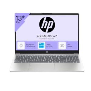HP 15, 13th Gen Intel Core i3-1315U Laptop (8GB DDR4, 512GB SSD) Anti-Glare, Micro-Edge, 15.6"/39.6cm, FHD, Win 11, MSO 21, Silver, 1.59kg, Intel UHD Graphics, 1080p FHD Camera, 15-fd0006TU/fd0186tu