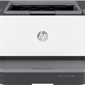 HP Neverstop 1000a Premium Laser Printer, 80% Savings on Genuine Cartridge, Self Reloadable with 5X Inbox Yield, Smart Tasks Smart App, Low Emission Clean Air Quality